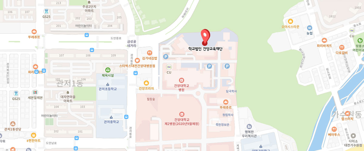 학교법인 건양교육재단 약도이미지